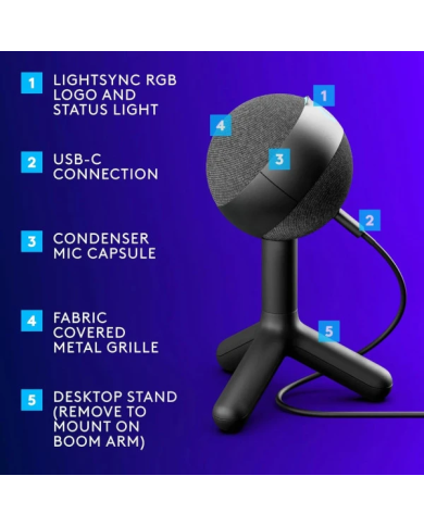 Logitech G Yeti Orb (Noir) - Microphone