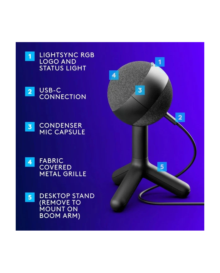 Logitech G Yeti Orb (Noir) - Microphone