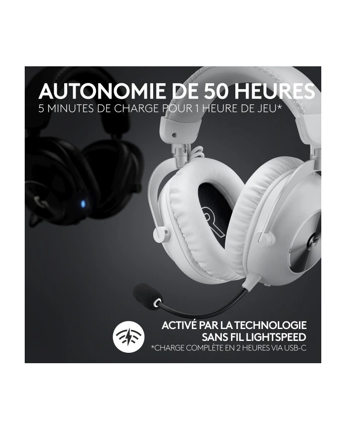 Pack Gaming Logitech G Pro X 2 Lightspeed - Sans Fil - Blue VO!CE - Blanc
