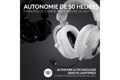 Pack Gaming Logitech G Pro X 2 Lightspeed - Sans Fil - Blue VO!CE - Blanc
