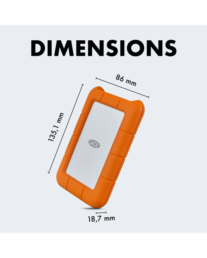 LaCie Rugged USB-C 2TB - HDD Externe Portable