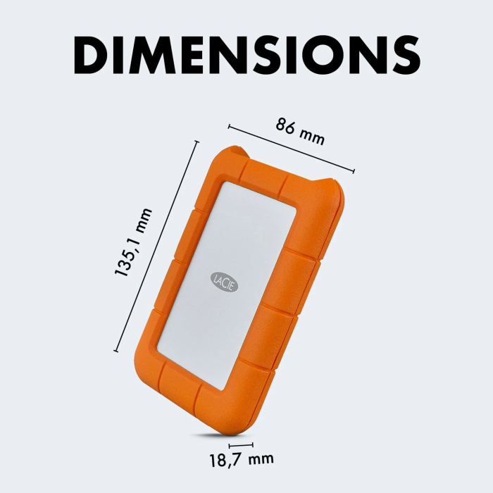 LaCie Rugged USB-C 2TB - HDD Externe Portable