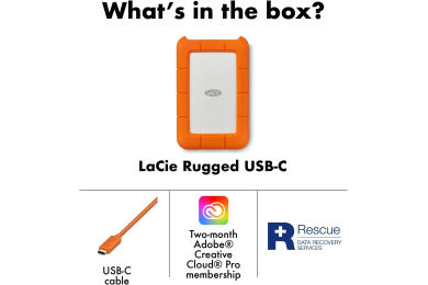 LaCie Rugged USB-C 2TB - HDD Externe Portable