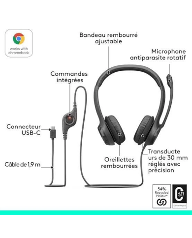 Logitech USB Headset H390 - Micro-casque - Pc Gamer Casa