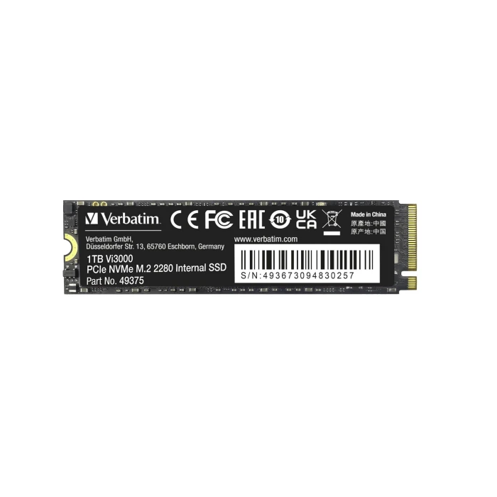 Verbatim Vi3000 - 1 To - NVMe PCIe Gen3x4 - 3100 Mo/s