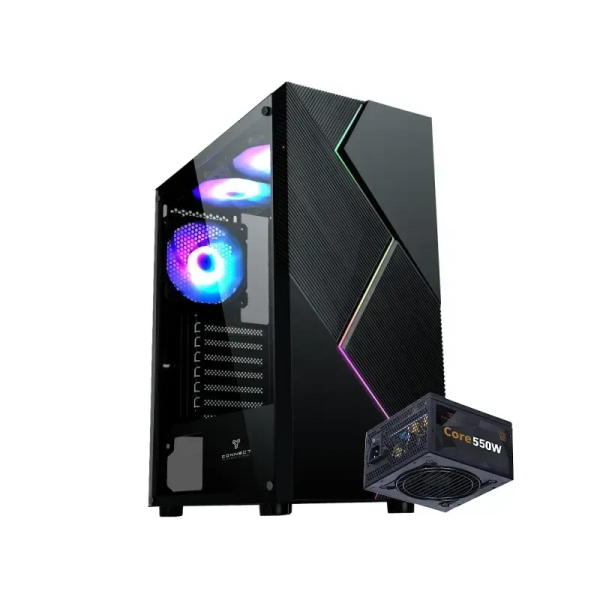 Connect Bolt ARGB + PSU 550W 80+ BRONZE - Boîtier