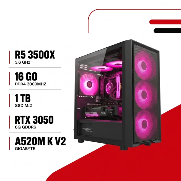 PC Gamer Ryzen 5 3500X/RTX 3050 8GB/16GB DDR4/1TB SSD M.2 - PC GAMER CASA