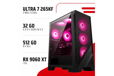 PC Gamer Core Ultra 7 265KF/RX 9060 XT 16GB/32GB DDR5/512GB SSD