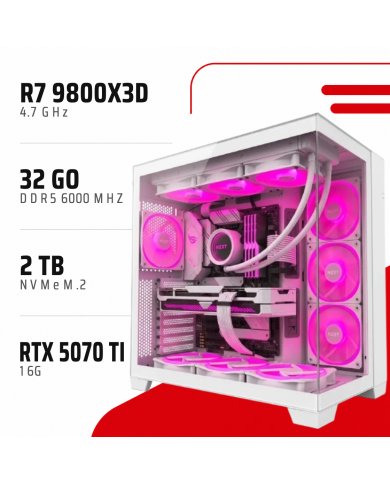 PC Gamer Ryzen 7 9800X3D/RTX 5070 Ti 16GB/32GB DDR5/2TB SSD - PC GAMER CASA