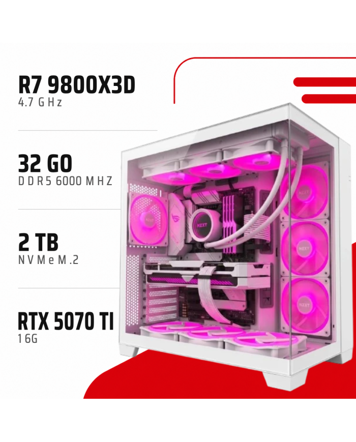 PC Gamer Ryzen 7 9800X3D/RTX 5070 Ti 16GB/32GB DDR5/2TB SSD - PC GAMER CASA