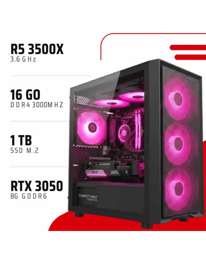 PC Gamer Ryzen 5 3500X/RTX 3050 8GB/16GB DDR4/1TB SSD M.2 - PC GAMER CASA