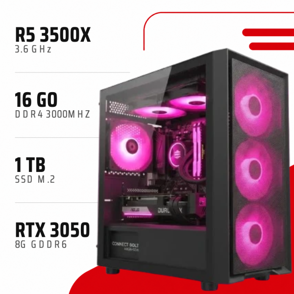 PC Gamer Ryzen 5 3500X/RTX 3050 8GB/16GB DDR4/1TB SSD M.2 - PC GAMER CASA