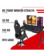 Pack Gaming AM5 - Ryzen 5 7500F - RTX 4060 + Écran 180Hz + Setup Complet