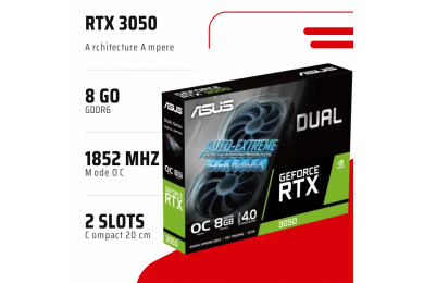 ASUS Dual RTX 3050 V2 OC - 8 Go GDDR6 - CARTE GRAPHIQUE - MAROC