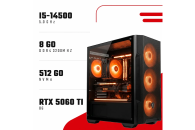 PC Gamer i5-14500/RTX 5060 Ti 8GB/16GB DDR4/512GB SSD