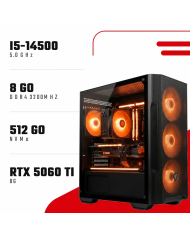 PC Gamer i5-14500/RTX 5060 Ti 8GB/8GB DDR4/512GB SSD