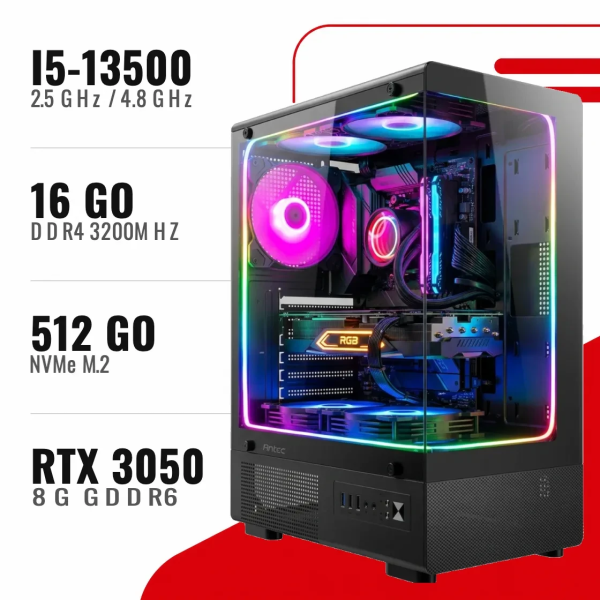 PC Gamer Core i5-13500/RTX 3050 8GB/16GB DDR4/512GB SSD - Pc Gamer Casa