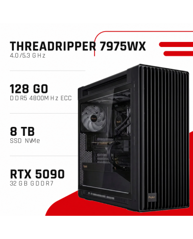 Station De Travail IA -AMD Ryzen Threadripper PRO 7975WX/RTX 5090 32GB - Station De Travail IA