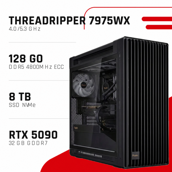 Station De Travail IA -AMD Ryzen Threadripper PRO 7975WX/RTX 5090 32GB - Station De Travail IA