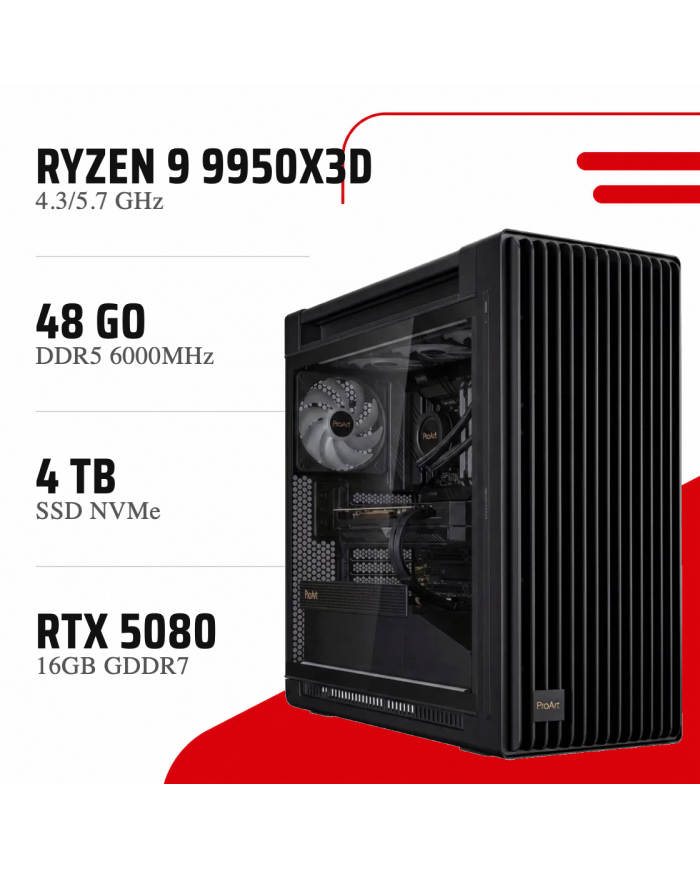 PC Gamer Ryzen 9 9950X3D/RTX 5080 16GB/48GB DDR5/4TB SSD - PC GAMER CASA
