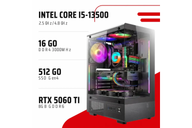 PC Gamer i5-13500/RTX 5060 Ti 8GB/16GB DDR4/512GB SSD