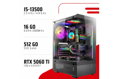 PC Gamer Intel Core i5-13500/RTX 5060 Ti 16GB/16GB DDR4/512GB SSD - PC GAMER CAA