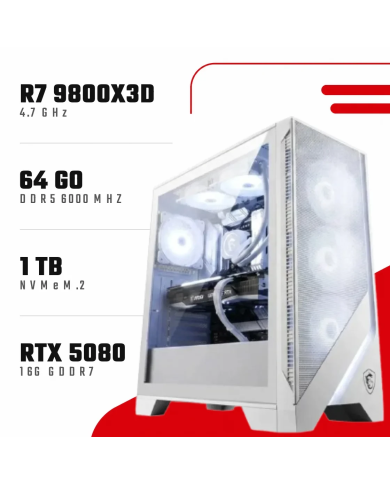 PC Gamer Ryzen 7 9800X3D/RTX 5080 16GB/32GB DDR5/1TB SSD - PC GAMER CASA