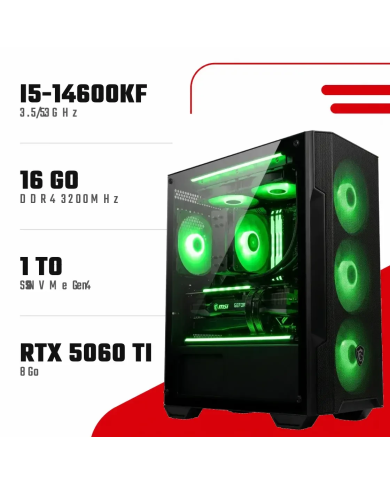 PC Gamer i5-14600KF/RTX 5060 Ti 8GB/16GB DDR4/1TB SSD - Pc Gamer Casa