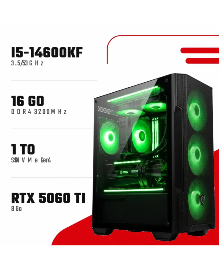 PC Gamer i5-14600KF/RTX 5060 Ti 8GB/16GB DDR4/1TB SSD - Pc Gamer Casa