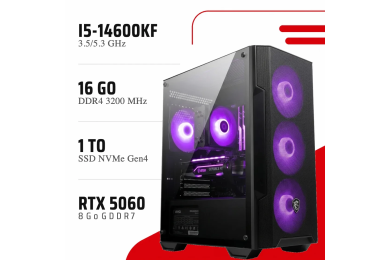 PC Gamer i5-14600KF/RTX 5060 8GB/16GB DDR4/1TB SSD - PC GAMER CASA