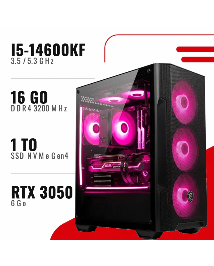 PC Gamer i5-14600KF/RTX 3050 6GB/16GB DDR4/1TB SSD