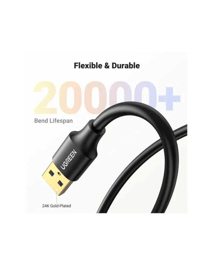 Câble Rallonge Ugreen USB 3.0 Mâle vers Femelle 5m - Noir