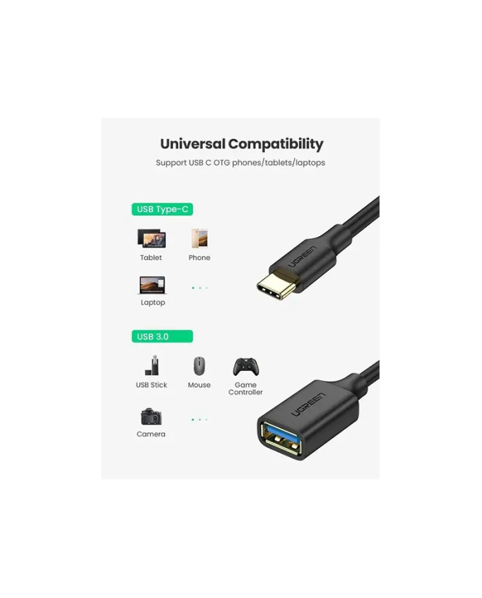 Adaptateur UGREEN USB-C vers USB 3.0 Femelle 15cm