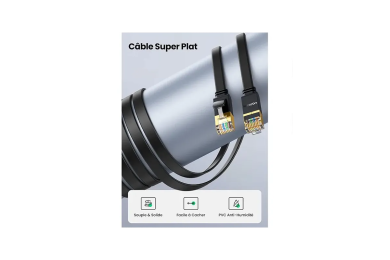 Câble Ethernet Ugreen CAT7 Plat 5m - Haut Débit RJ45