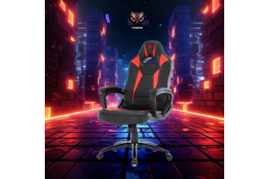Hybrok Fighter - Chaise Gamer Ergonomique - Noir/Rouge