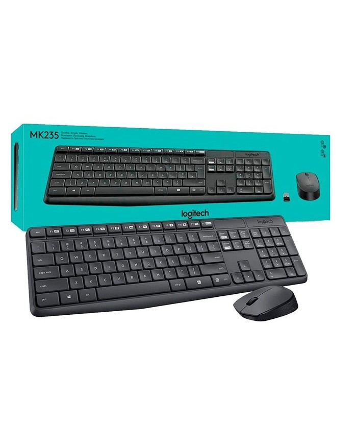 Logitech MK235 Wireless Keyboard and Mouse Combo - GREY