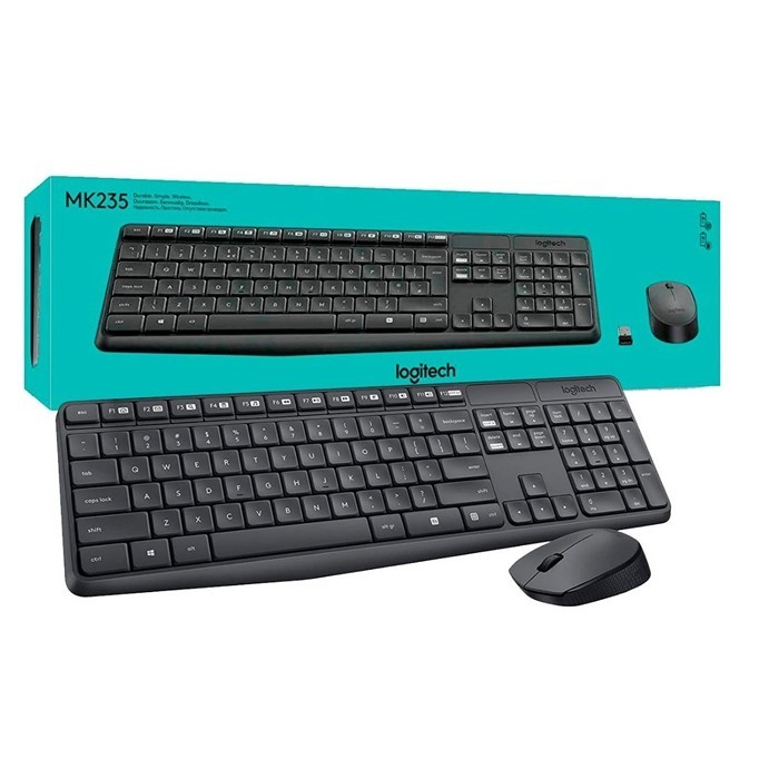 Logitech MK235 Wireless Keyboard and Mouse Combo - GREY