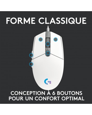 Logitech G102 LightSync (Blanc)