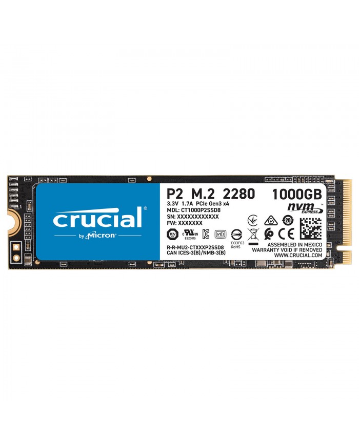 Crucial P2 M.2 PCIe NVMe 2 To - Disque SSD - Pc Gamer Casa Crucial P2 M.2 PCIe NVMe 2 To - Disque SSD - Pc Gamer Casa