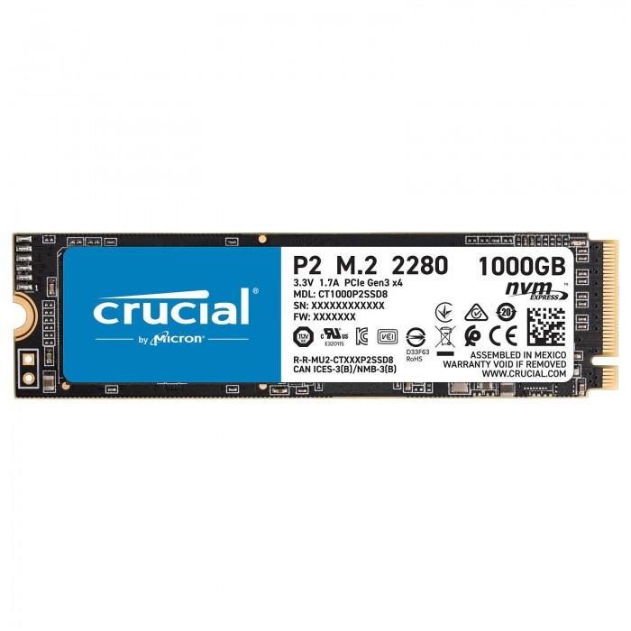 Crucial P2 M.2 PCIe NVMe 2 To - Disque SSD - Pc Gamer Casa