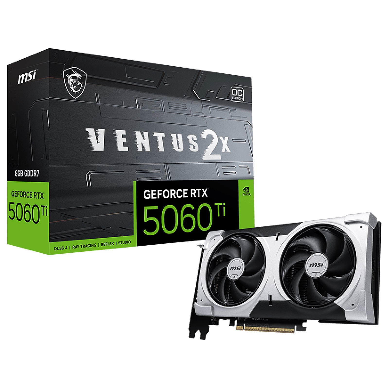 Carte graphique MSI GeForce RTX 5060 Ti 8G VENTUS 2X OC PLUS
