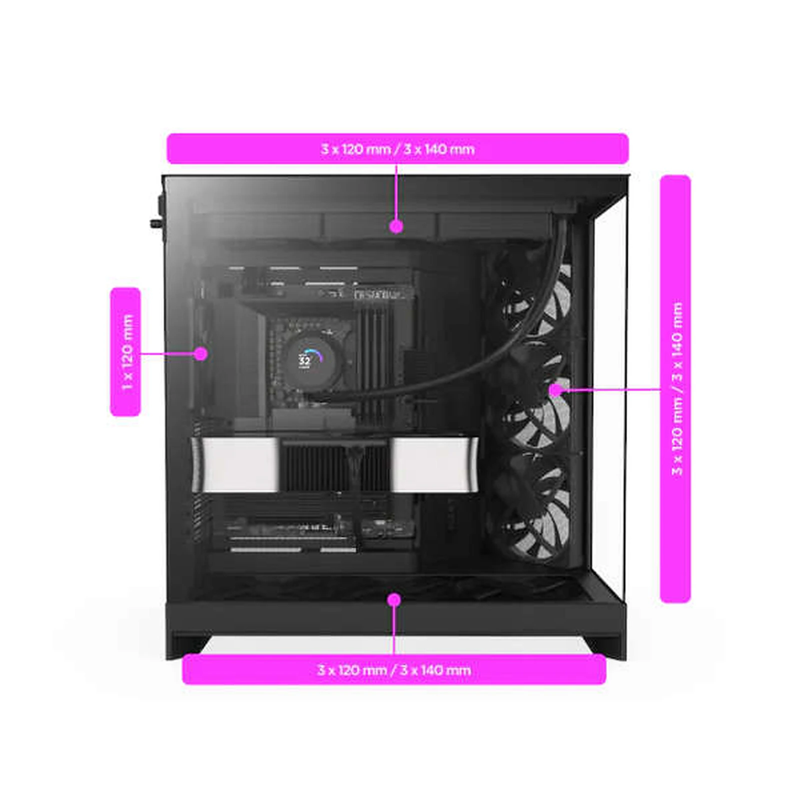 NZXT H9 Flow RGB+ Noir : L'Élégance Panoramique au Service de la Performance