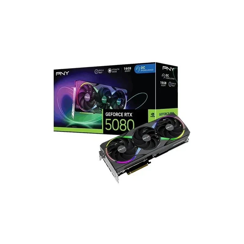 Carte graphique PNY GeForce RTX 5080 16Go GDDR7 EPIC-X RGB OC Triple Fan